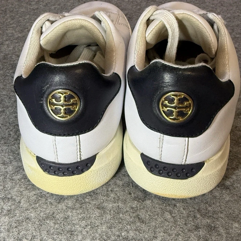 Tory Burch Women 5.5 Howell Sneaker Titanium White Warm Roccia Snake Embossed